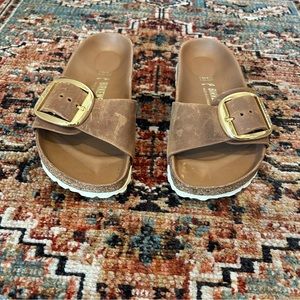 Birkenstock Big Buckle Madrid - Oiled Leather - Cognac - Size 38